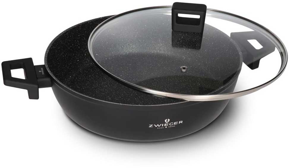 ZWIEGER FORTE PUODAS 3,8 L SU DANGIU 28 CM Juodas INDUKCINIS ALUMINIUMAS