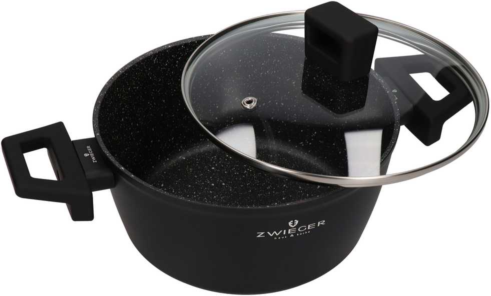 ZWIEGER FORTE PUODAS 3 L SU DANGIU 20 CM Juodas INDUKCINIS ALUMINIUMAS