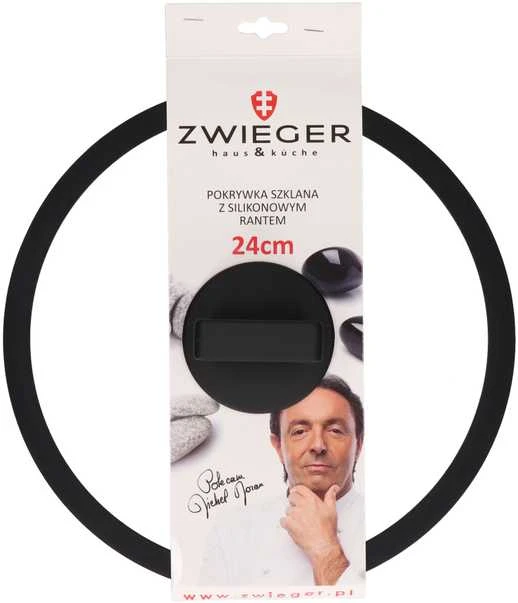 Zwieger 24 cm stiklinis dangtis su silikoniniu kraštu
