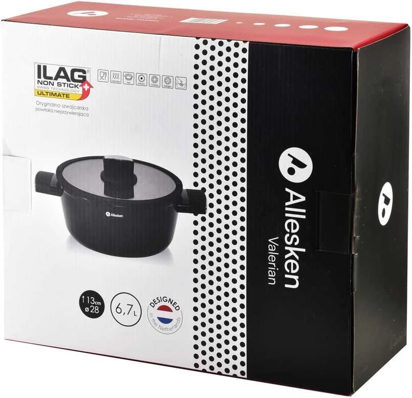 Mondex Since 1986 Mondex Indukcinis puodas 28cm 6,7L su nepridegančiu dangteliu virtuvei