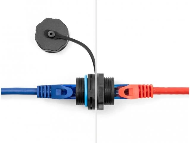 Delock kabelio jungtis RJ45 lizdas RJ45 lizdas Cat.6A su sandarinimo dangteliu
