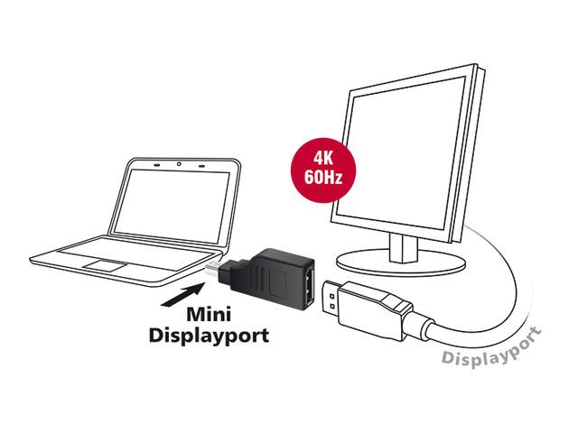 Delock Adapteris mini DisplayPort 1.2 Stecker > DisplayPort