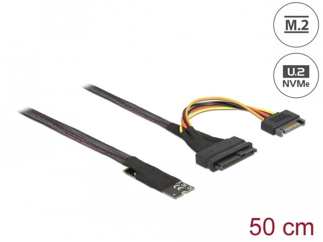 Delock M.2 Key M į U.2 SFF-8639 NVMe adapteris su 50 cm laidu