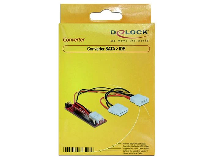 ADAPTER SATA 22PIN(F)->IDE 40PIN(M) + ZASILANIE MOLEX BIDIRECTIONAL DELOCK