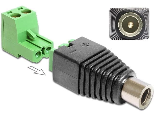 Delock 2 kontaktų terminalo adapteris su DC kištuku