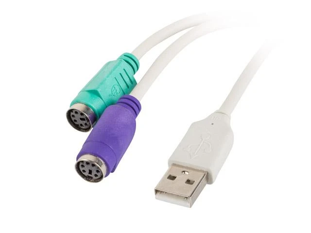 LANBERG AD-0025-W adapter USB->PS/2 x2 baltas