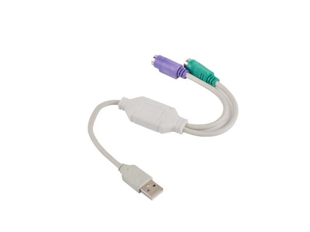 LANBERG AD-0025-W adapter USB->PS/2 x2 baltas