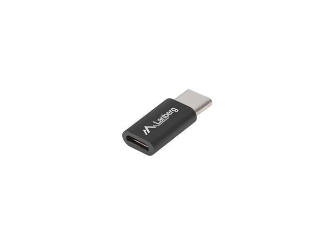 LANBERG AD-UC-UM-02 adapteris USB TYPE-C M -MICRO-B F 2.0 Juodas