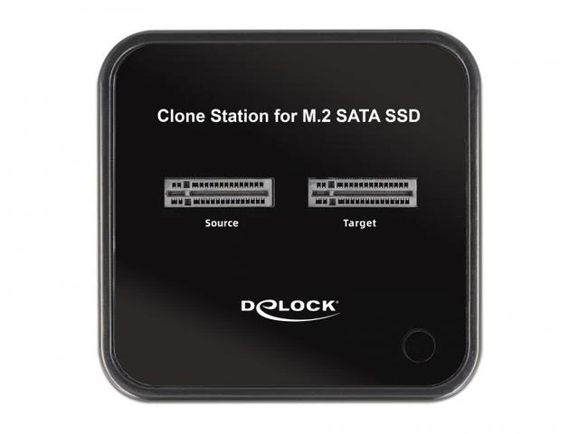 Delock M.2 prijungimo stotelė skirta 2 x M.2 SATA SSD su klonavimo funkcija