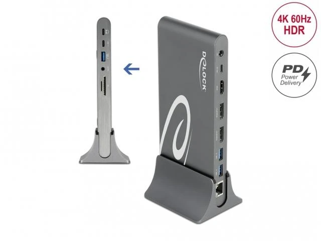 „Delock USB Type-C™ DP 1.4“ prijungimo stoties trigubas 4K ekranas –