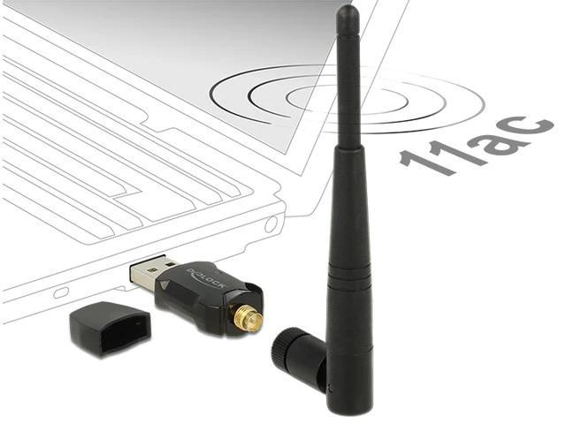 „Delock“ WLAN USB 2.0 atmintinė, dviejų dažnių juosta 2,4/5 GHz WLAN_AC 433