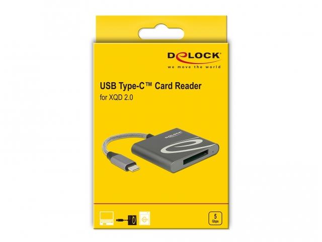 „Delock“ kortelių skaitytuvas USB Type-C™, skirtas XQD 2.0 atminties kortelėms