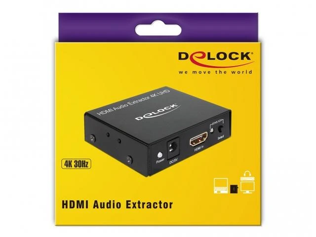 Delock HDMI Audio Extractor įrenginys pakuotėje
