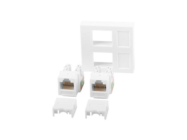 LANBERG 2xRJ45 45x45 lizdas + Keystone 2xcat. 6 UTP baltas