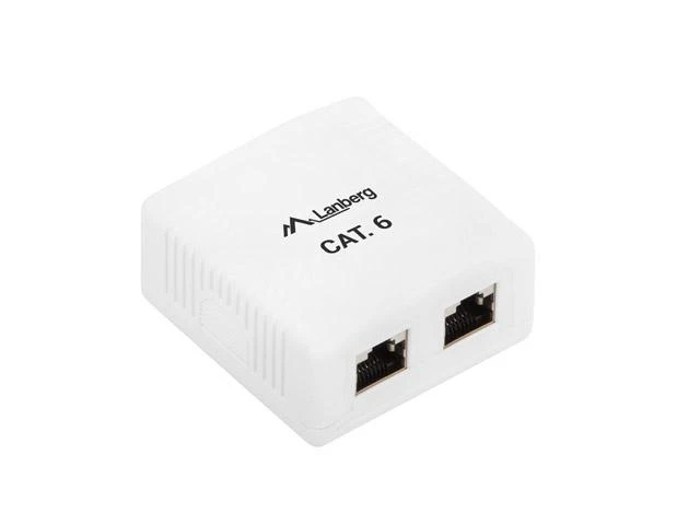 LANBERG OS6-0002-W FTP Data Box 2 prievadų RJ45 ekranuotas kat. 6