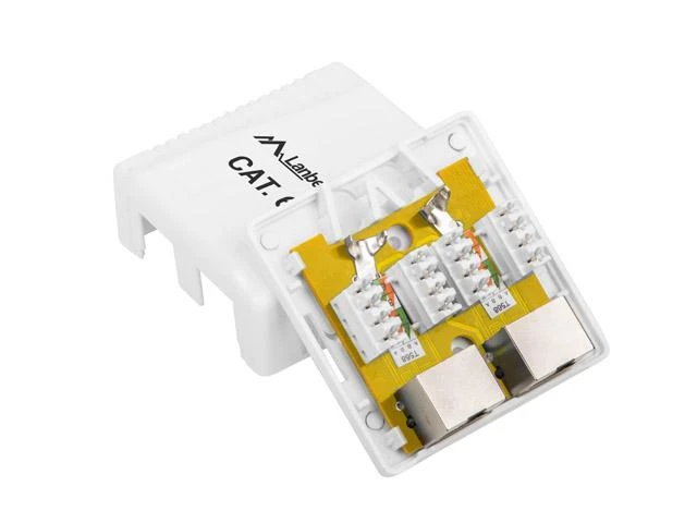 LANBERG OS6-0002-W FTP Data Box 2 prievadų RJ45 ekranuotas kat. 6