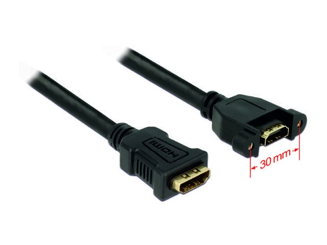 HDMI F/F kabelis su tvirtinimo flanšais