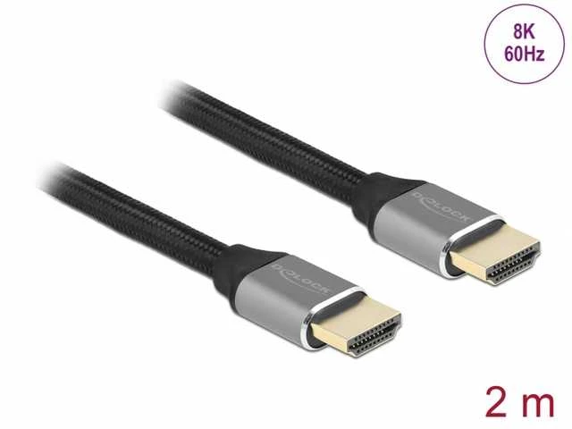 Delock Ultra High Speed HDMI kabelis 48 Gbps 8K 60 Hz pilkas 2 m sertifikuotas