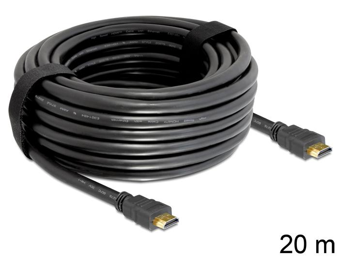 Delock Cable didelės spartos HDMI su eternetu – HDMI A Stecker > HDMI A Stecker 20 m