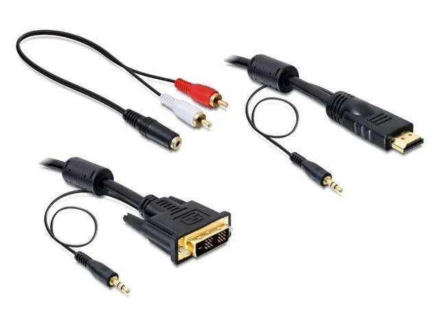 Delock DVI į HDMI laidas su garso jungtimis