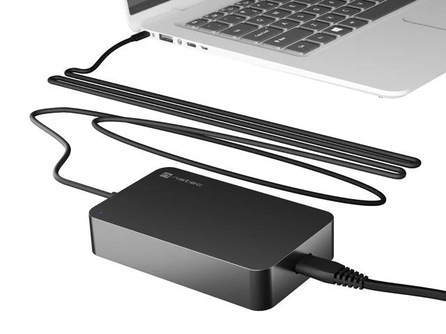 NATEC Grayling 90W įkroviklis su USB-C laidu