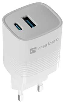 Natec Ribera GaN įkroviklis su USB-A ir USB-C jungtimis