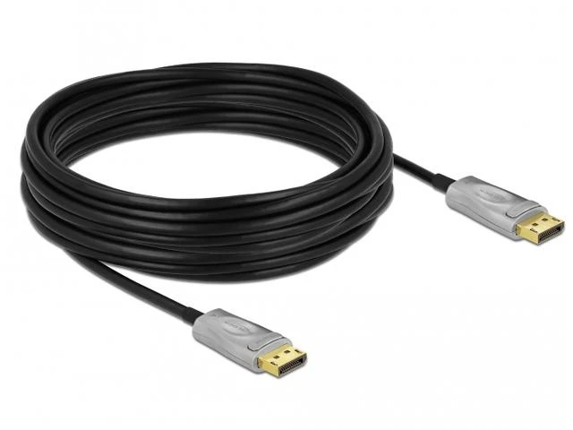 DisplayPort 1.4 optinis kabelis 15m su pilkomis jungtimis