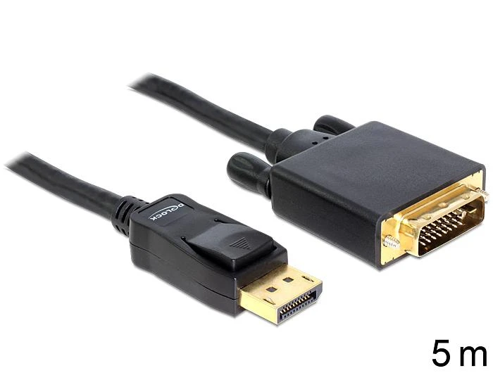 DisplayPort į DVI kabelis su auksinėmis jungtimis
