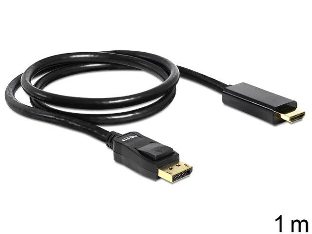 Delock Cable DisplayPort 1.1 vyriškas > Didelės spartos HDMI-A vyriškas pasyvus 1 m juodas