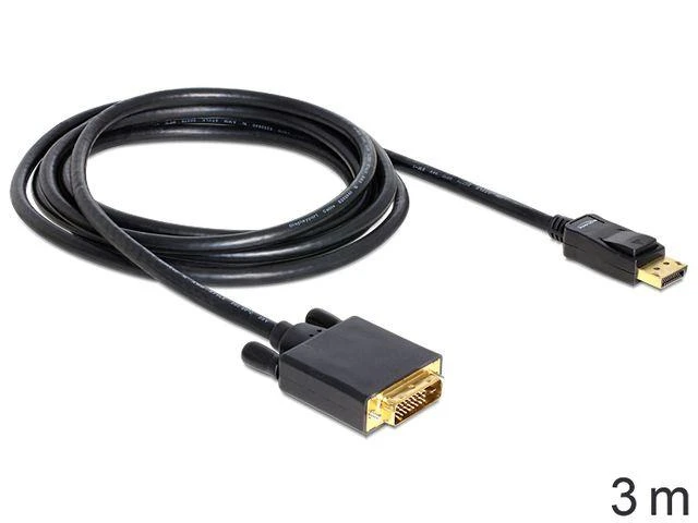 Delock kabelis Displayport 1.1 vyriškas > DVI 24+1 vyriškas pasyvus 3 m juodas