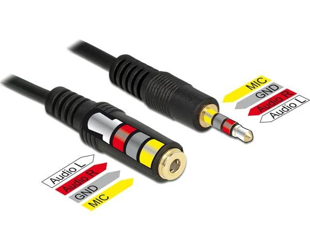 Delock ilginamojo laido garso lizdas 3,5 mm kištukas / lizdas IPhone 4 kontaktas 3 m