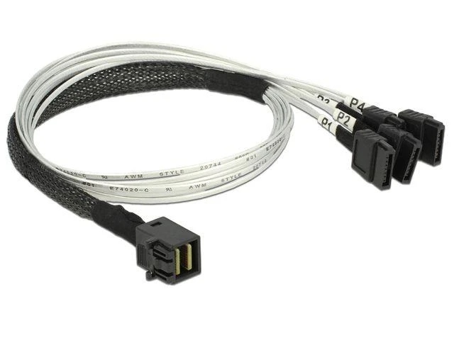 Delock Cable mini SAS HD SFF-8643 > 4 x SATA 7 kontaktų 0,5 m