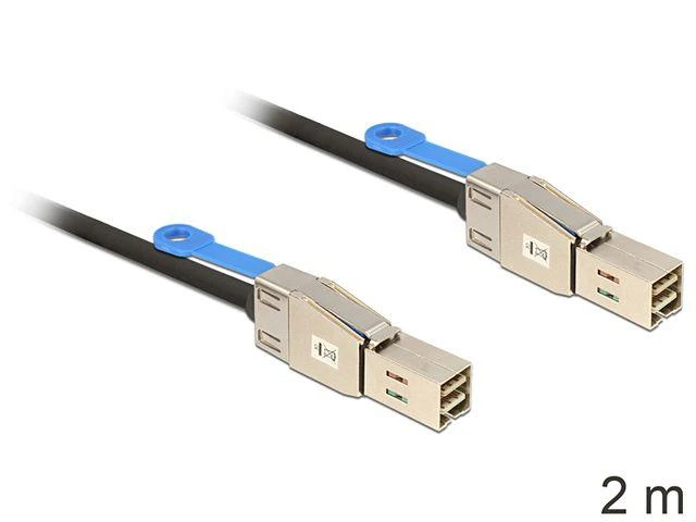 DELOCK Cable Mini SAS HD x 4 SFF 8644 male > Mini SAS HD x 4 SFF 8644 male 2 m