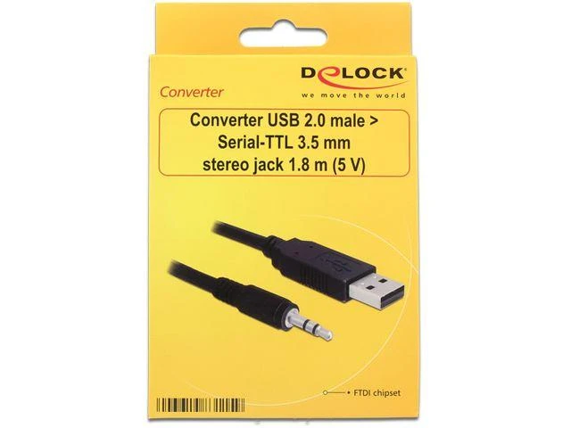 Kabelis USB Delock USB-A - mini Jack 3.5 mm 1.8 m Juodas (83115)