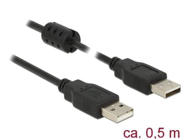 LAIDAS USB-A M/M 2.0 0.5M JUODA DELOCK