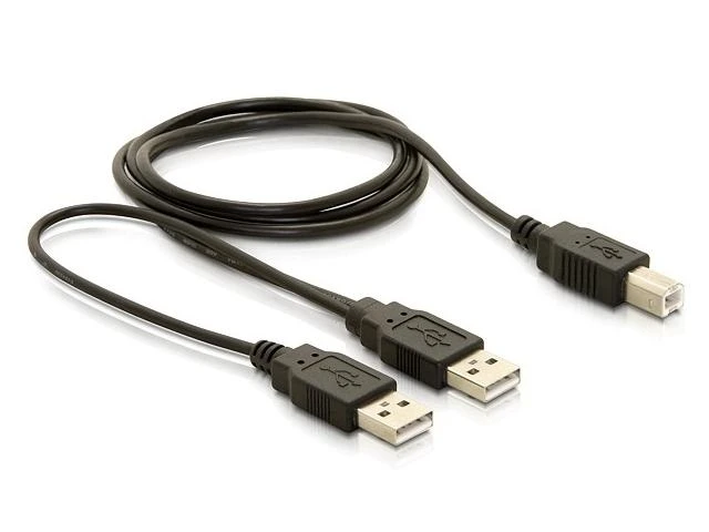 LAIDAS USB-A(M)+MAITINIMO USB-A(M)->USB-B(M) 2.0 1.8M JUODA DELOCK