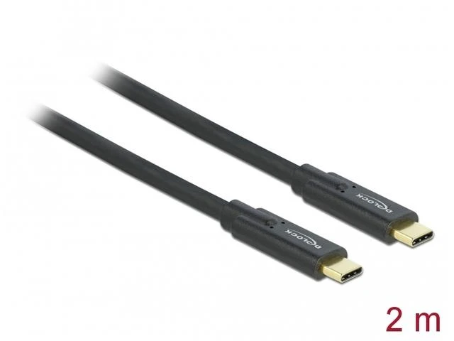 Delock Atrakinimo kabelis USB 3.1 Gen 1 USB Type-C™ kištukas > USB Type-C™ kištukas E žymeklis 2 m juodas