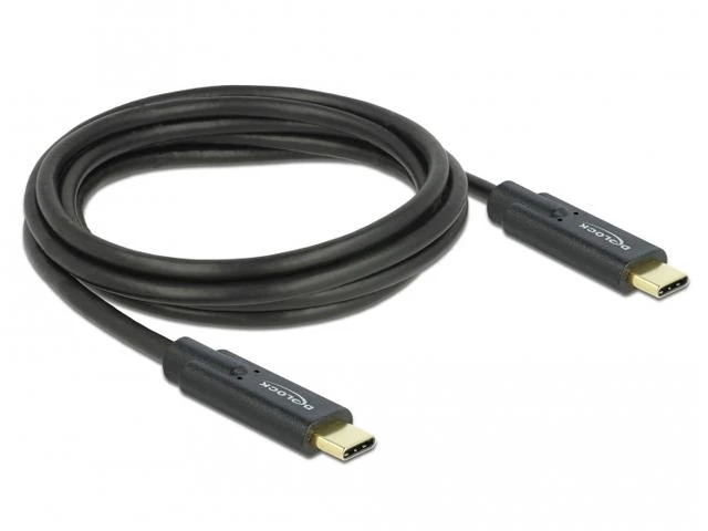 Delock Atrakinimo kabelis USB 3.1 Gen 1 USB Type-C™ kištukas > USB Type-C™ kištukas E žymeklis 2 m juodas