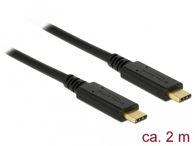 Delock Cable USB 3.1 Gen 1 USB Type-C™ kištukas > USB Type-C™ kištukas el. žymeklis 2 m juodas