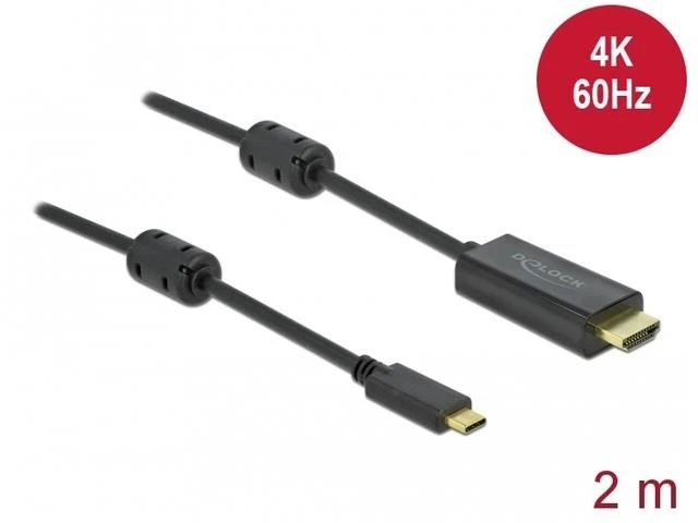Delock USB-C į HDMI laidas su ferito filtrais