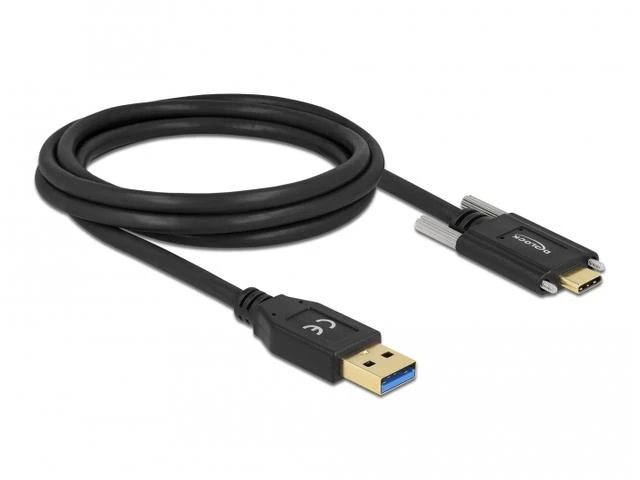 C2G LAIDAS USB-C(M) SU VARŽTAIS->USB-A(M) 3.1 GEN 2 2M JUODA DELOCK