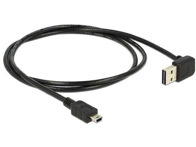 KABELIS USB MINI(M)->USB-A(M) 2.0 1M KAMPINIS GÓRA/DÓŁ EASY-USB JUODA (CANON) DELOCK