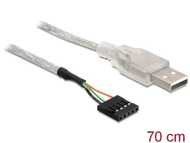 DELOCK USB kaiščio antraštė 5 kontaktai –>USB 2,0 70 cm