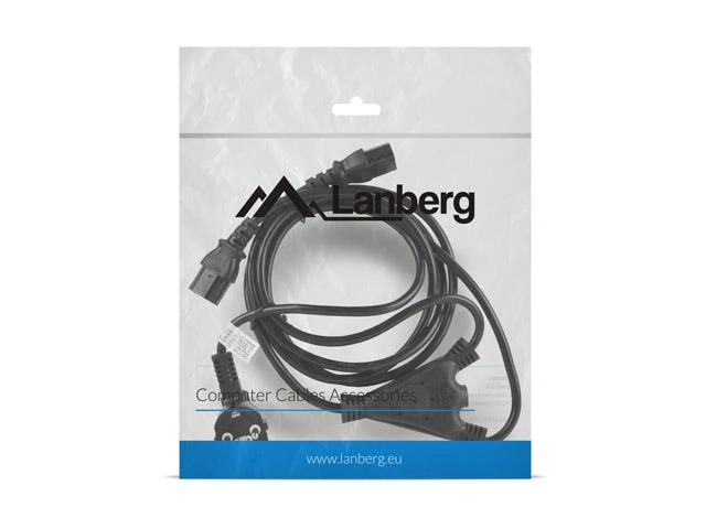 LANBERG CA-C13C-13CC-0018-BK maitinimo kabelis Y 2 maitinimo šaltiniai 1,8 m
