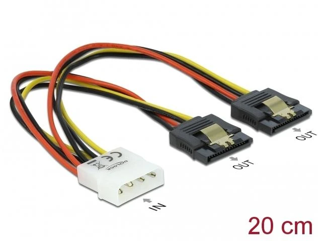 Delock Molex – SATA x2 0,2m Multicolor (85237)