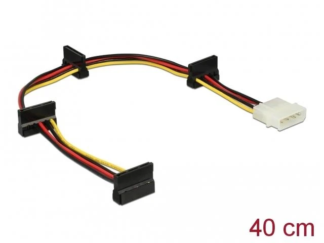 Delock maitinimo laidas DELOCK Stromkabel Molex 4Pin -> 4x SATA 15 Pin St/Bu 0,40m