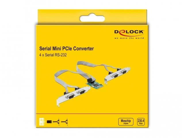 Kontroler Delock Mini PCI Expr Card 4x D-Sub9 (95243)