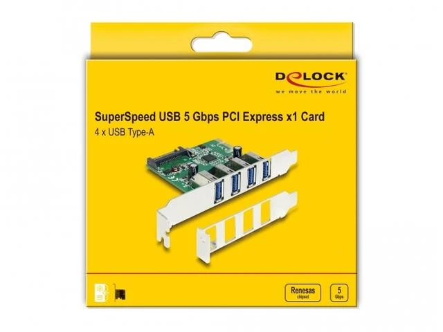 „Delock PCI Express“ kortelė > 4 x USB 3.0