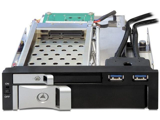 Delock 5.25 Mobile Rack 1 x 2.5 + 1 x 3.5 SATA HDD + 2 x USB 3.0 jungtys