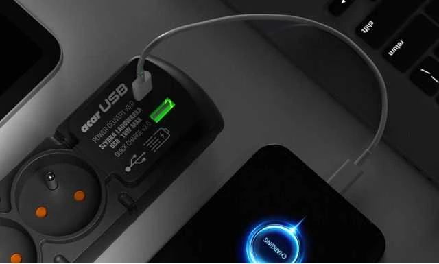 ACAR W2437 surge protector Juodas 6 AC outlet(s) 230 V 3m